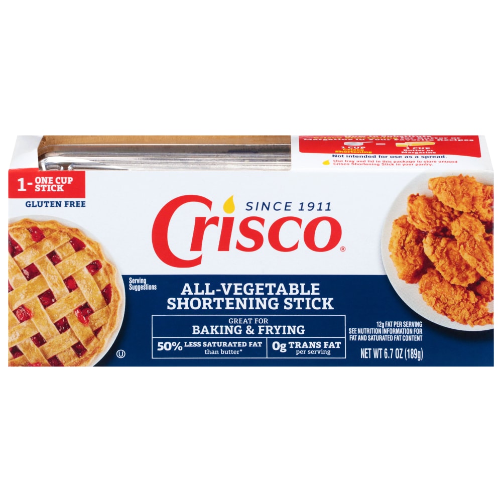 Crisco All-Vegetable Shortening Stick, 1 Each, Gluten Free, Kosher, 6.7 oz