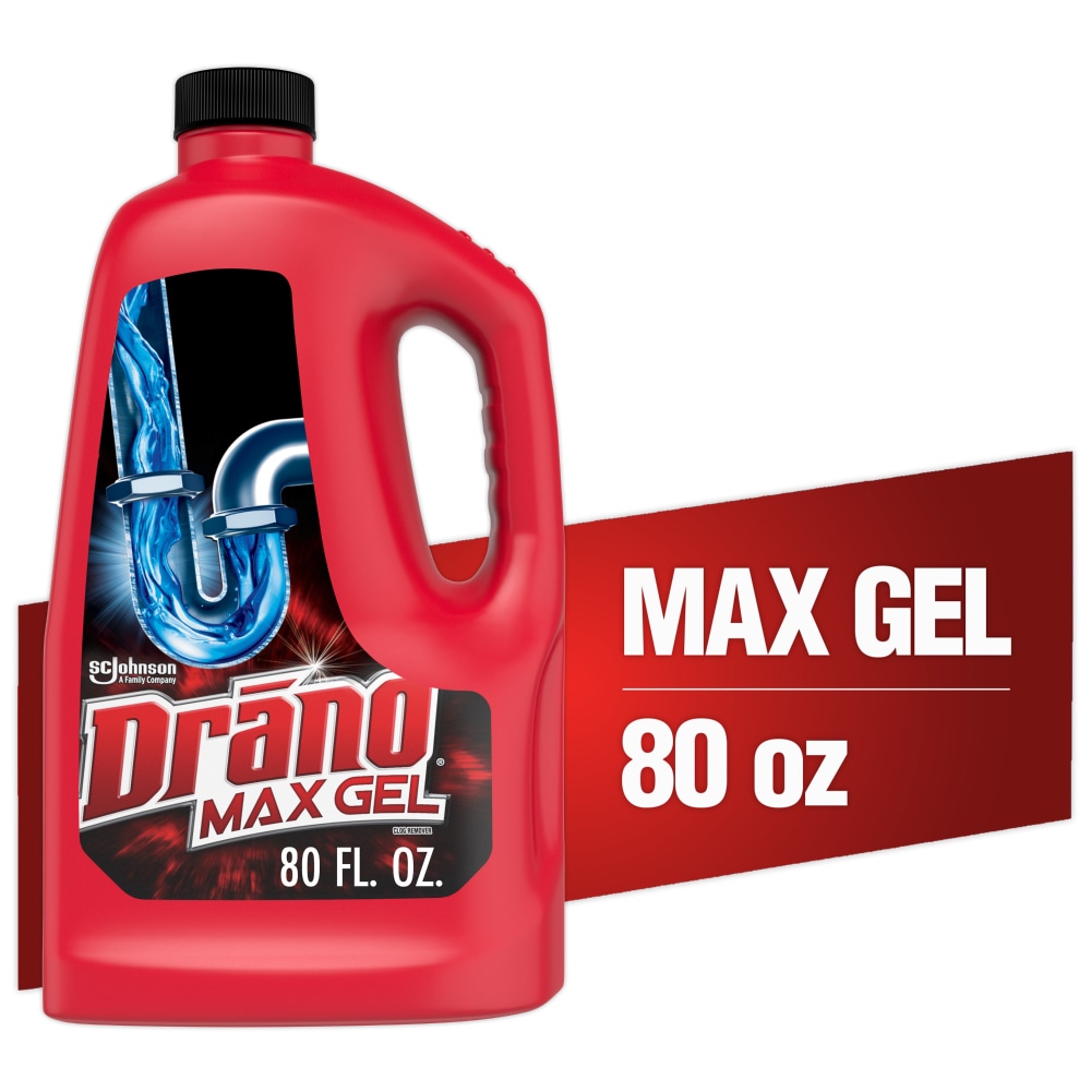 Drano Max Gel Clog Remover, At Home Drain Cleaner Unclogger Treatment, 80 fl oz