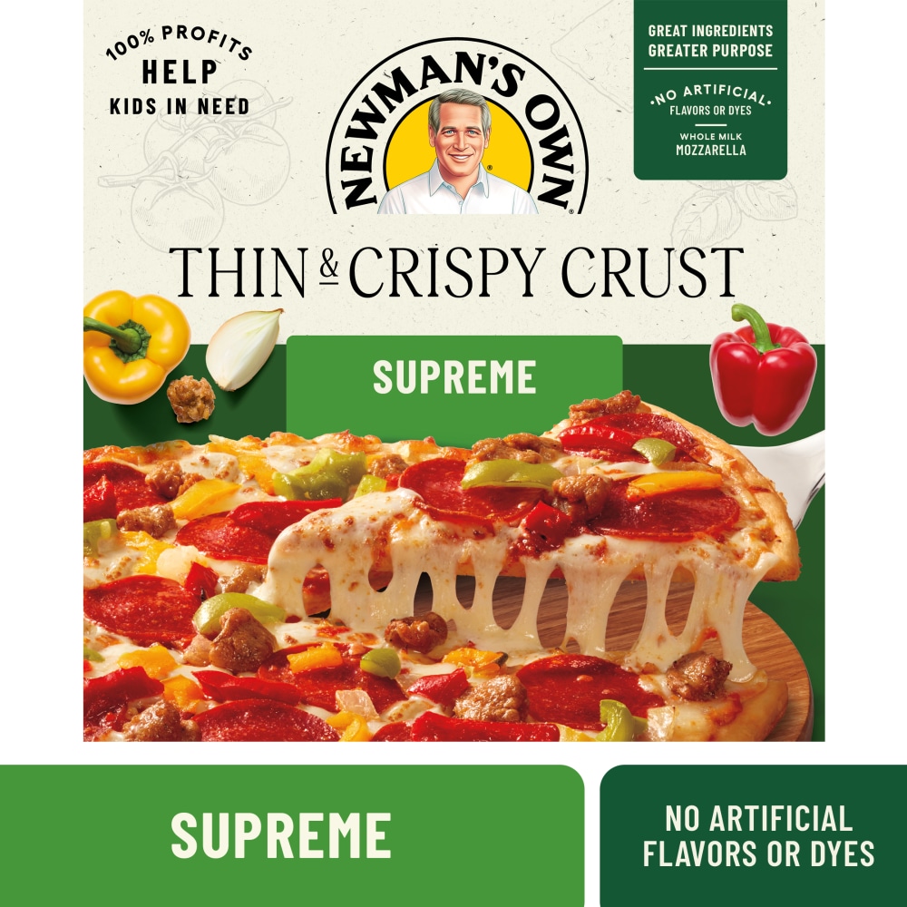 Newman’s Own Supreme Thin & Crispy Crust Frozen Pizza