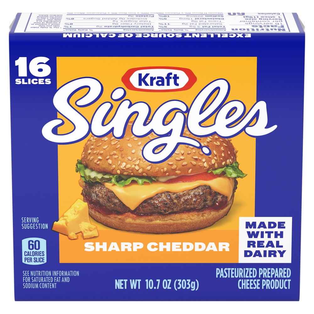 Kraft Singles Sharp Cheddar Cheese Slices