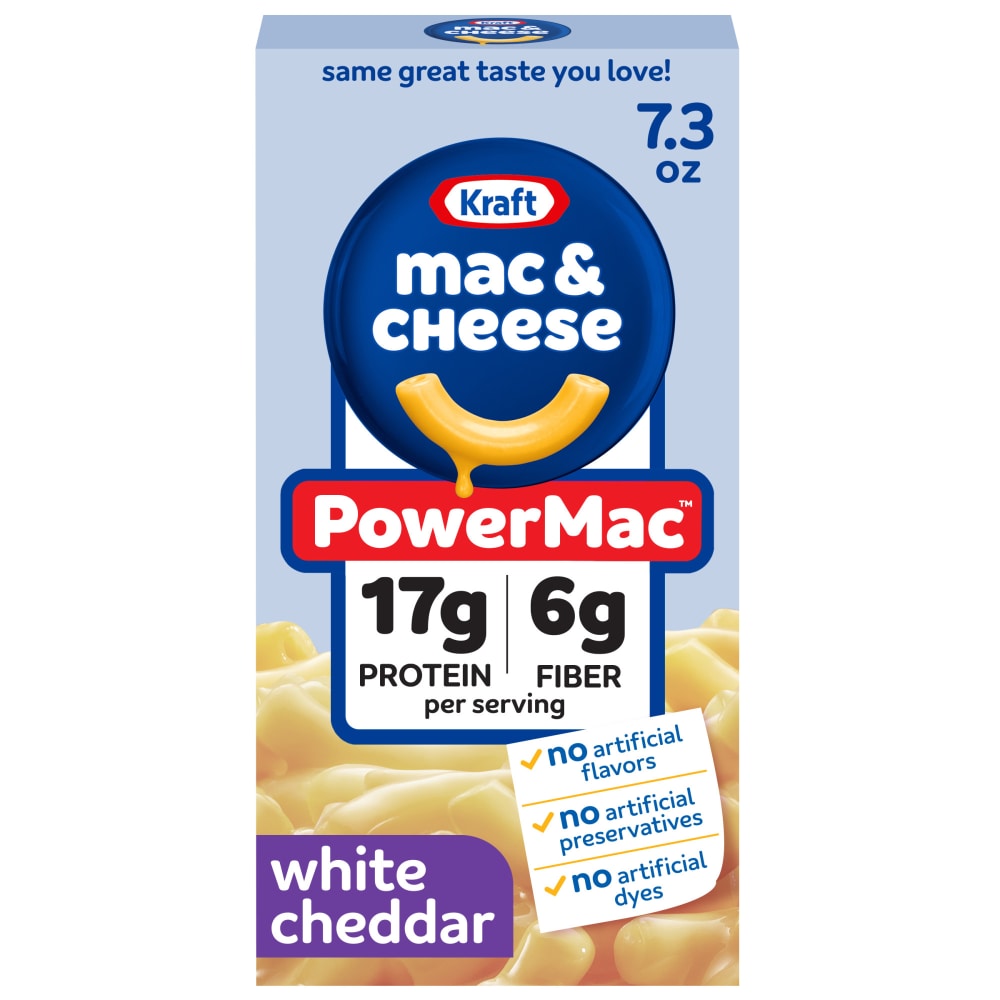 Kraft Power Mac White Cheddar Mac & Cheese Macaroni and Cheese Dinner, Box