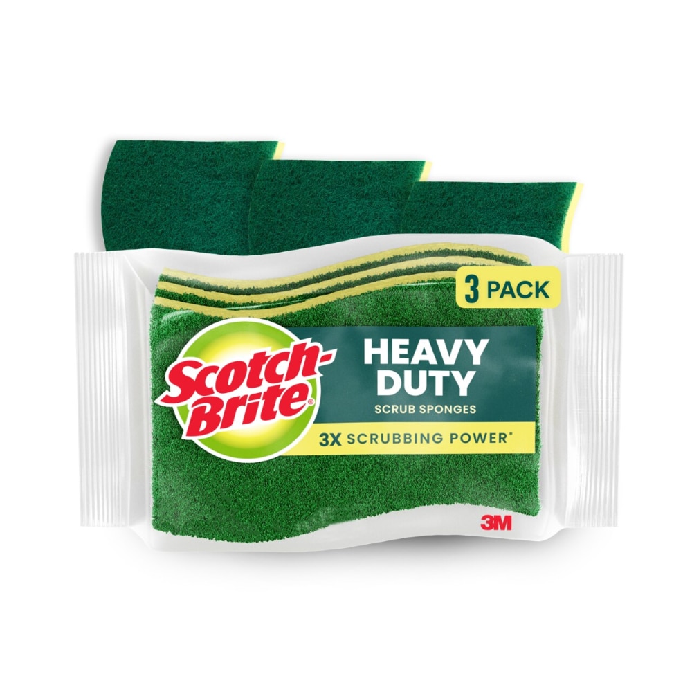 Scotch-Brite® Heavy Duty Scrub Sponge, 3 Kitchen Sponges