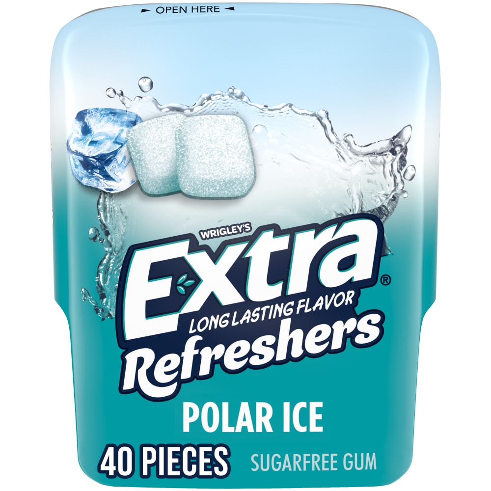 Extra Gum Refreshers Polar Ice Sugar Free Chewing Gum Bottle
