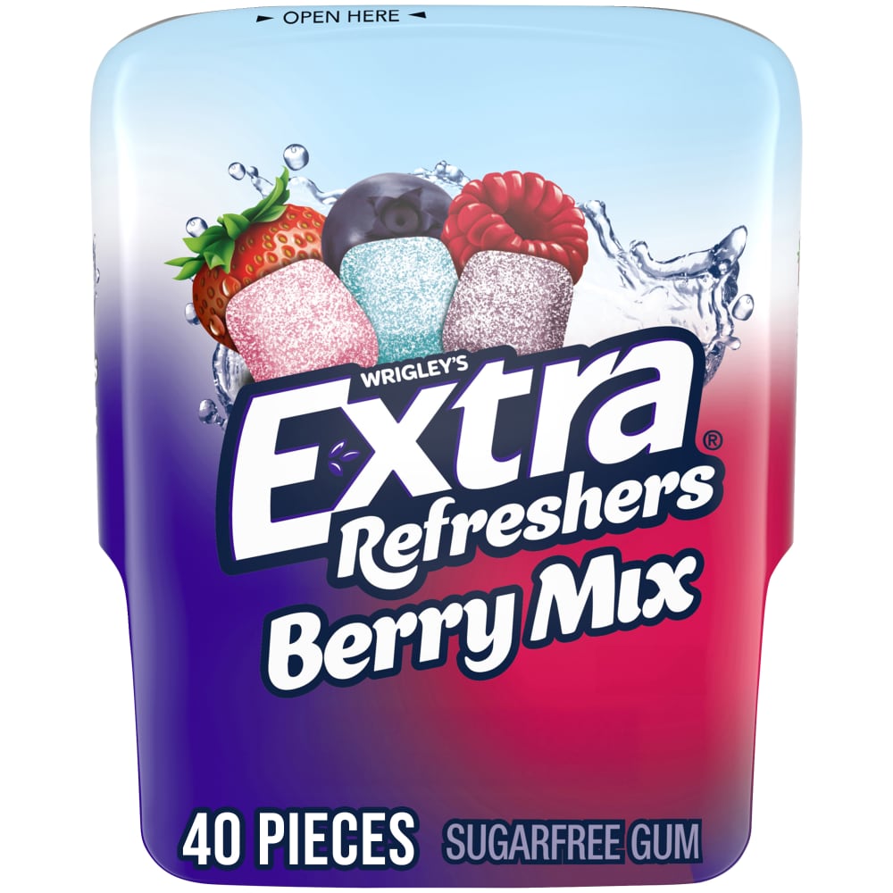 Extra Gum Refreshers Berry Mix Sugar Free Chewing Gum Bottle