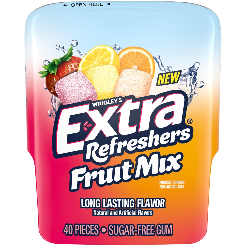 Extra Refreshers Fruit Mix Sugar Free Chewing Gum Bottle