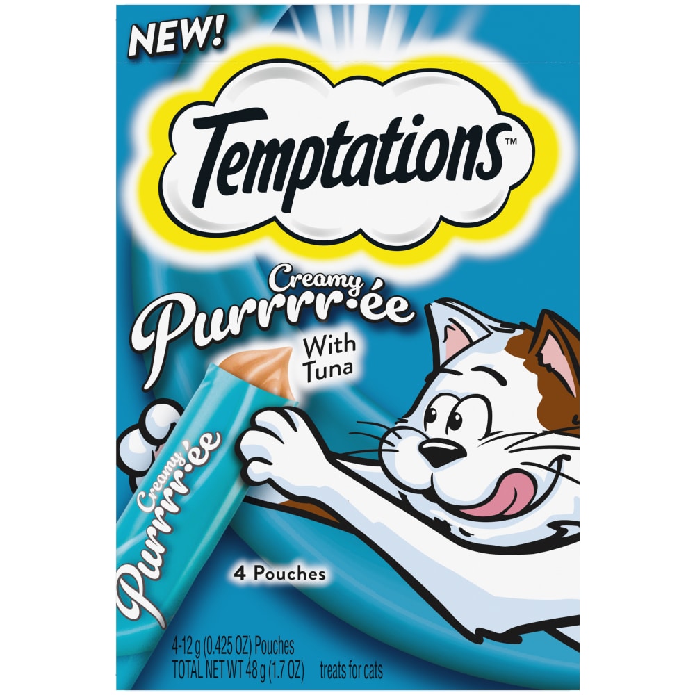 Temptations Creamy Puree with Tuna Lickable Squeezable Adult Cat Treats