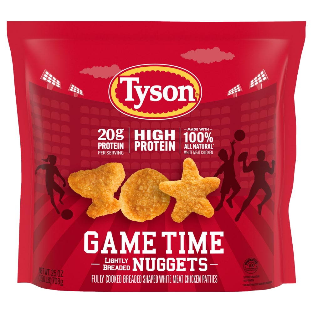 Tyson® Game Time Chicken Nuggets Lightly Breaded and Fully Cooked Frozen Appetizers