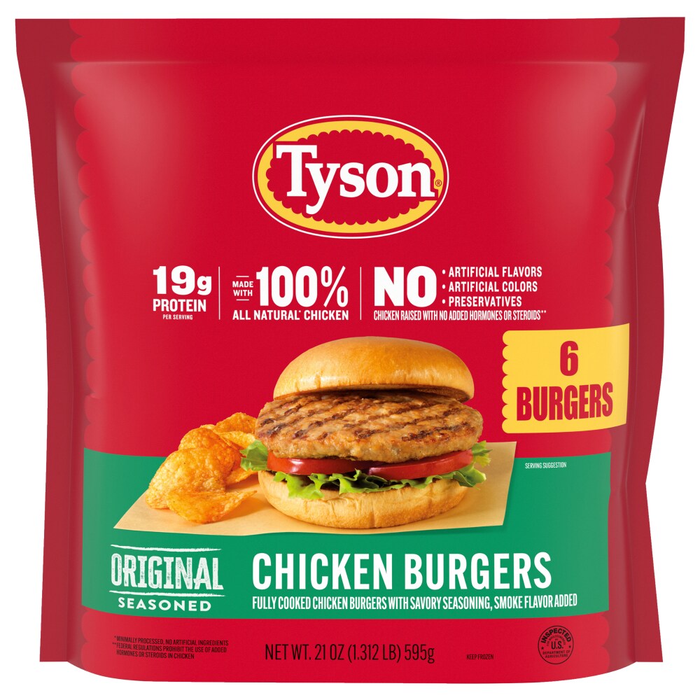 Tyson® Frozen Original Seasoned Chicken Burgers