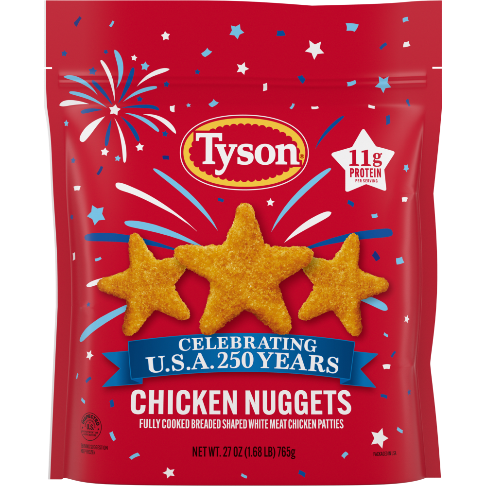 Tyson Chicken Nuggets Celebrating USA 250 Years Fully Cooked Frozen Appetizers