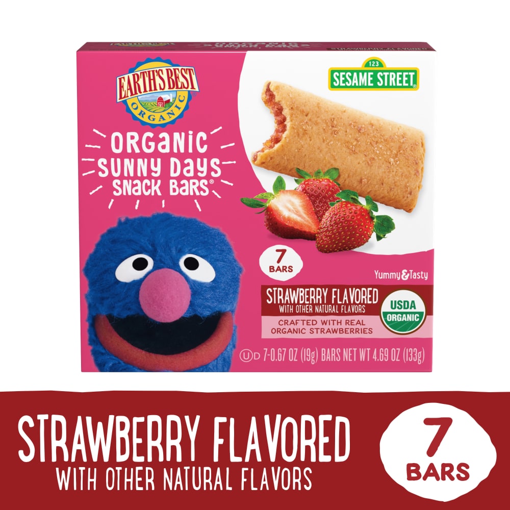 Earth’s Best Organic Sunny Days Snack Bars, 2+ Years Up, Strawberry & Other Natural Flavors