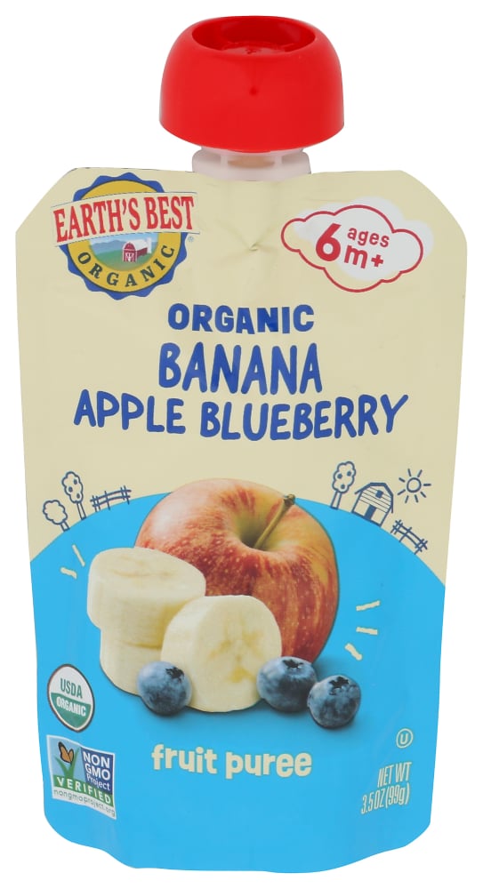 Earth’s Best® Organic Banana Apple Blueberry Baby Food Pouch