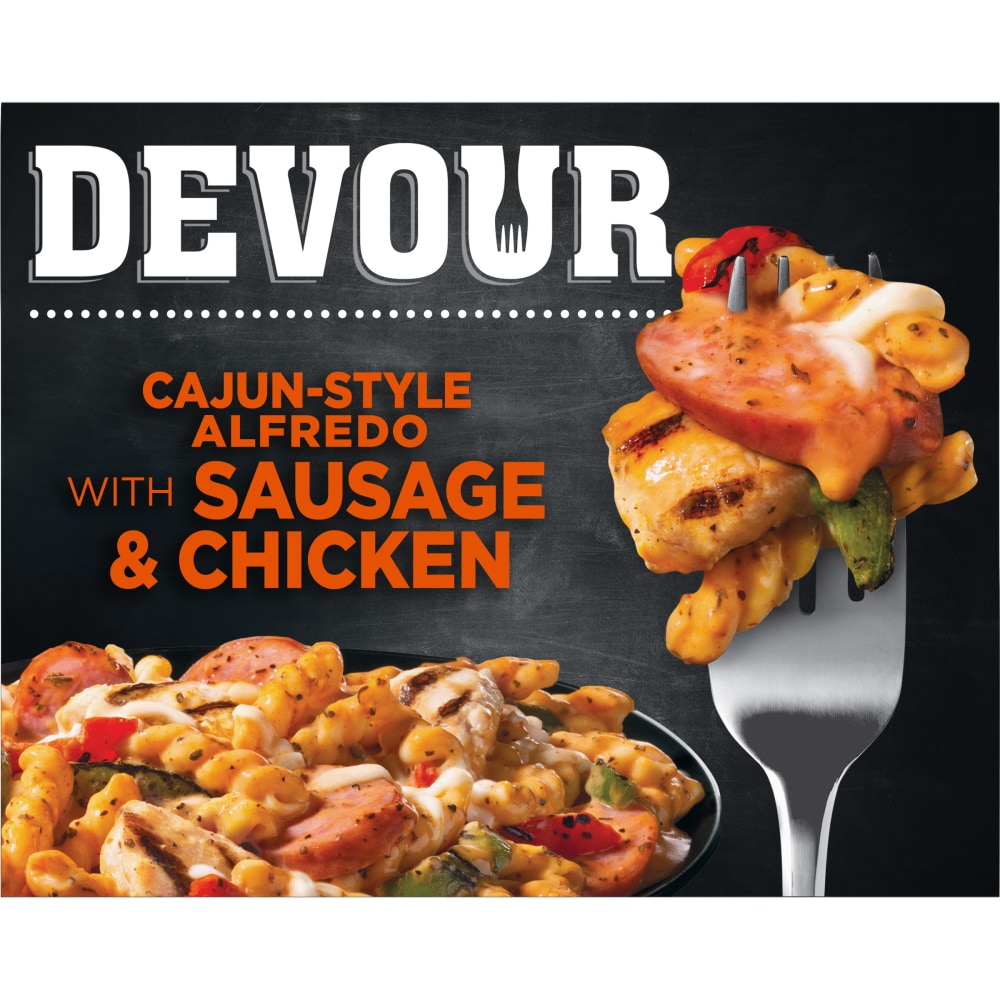DEVOUR Cajun-Style Alfredo with Smoked Sausage & Chicken Frozen Meal, Box