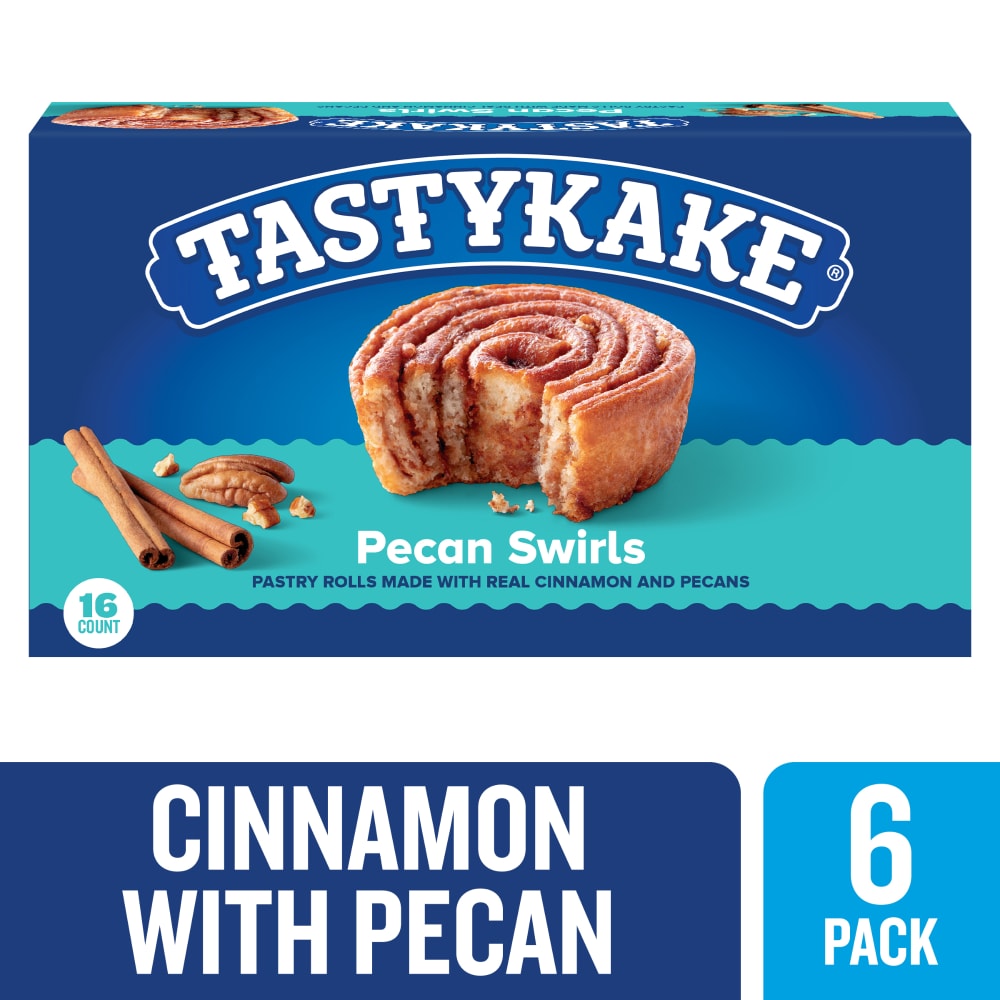 Tastykake Pecan Swirls Individually Wrapped Cinnamon and Pecan Filled Pastry Rolls