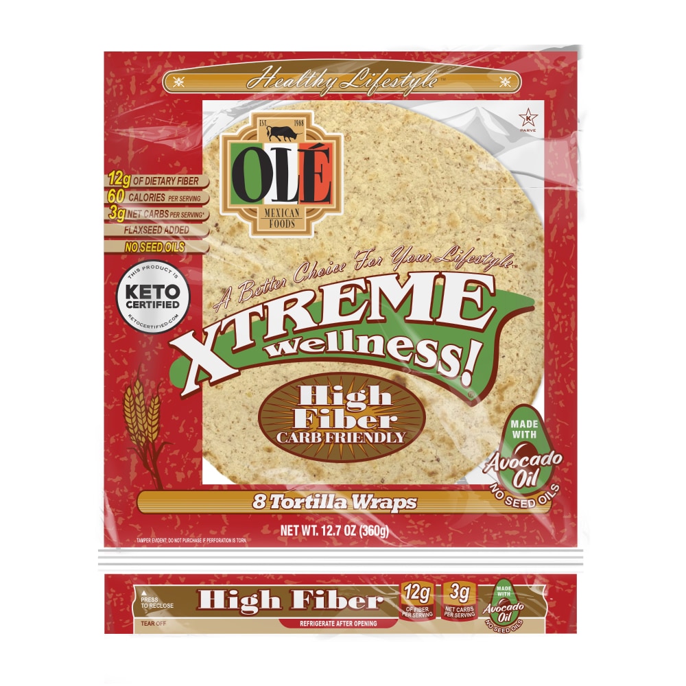 Olé Xtreme High Fiber Soft Taco Keto Certified Tortillas