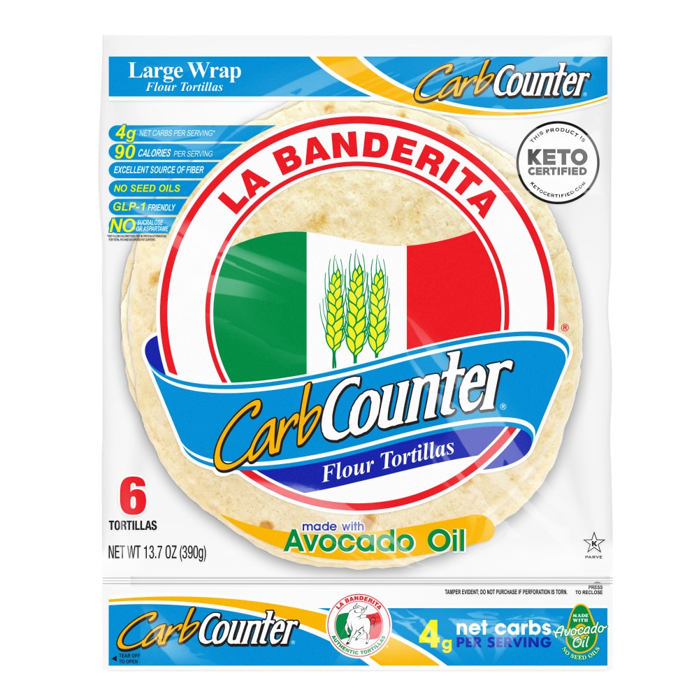 La Banderita Carb Counter Keto Certified Large Flour Tortillas