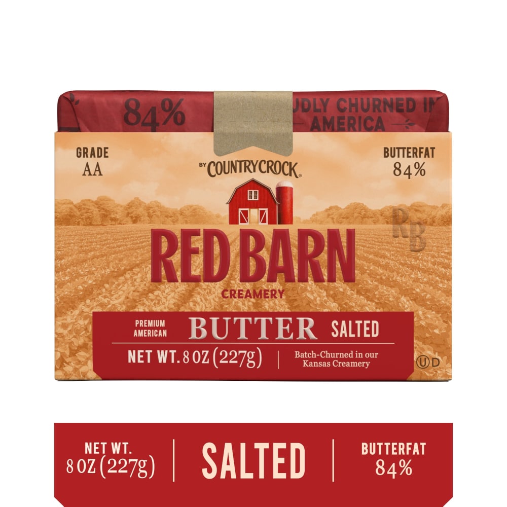 Red Barn Creamery, Premium Salted Butter 8oz Brick