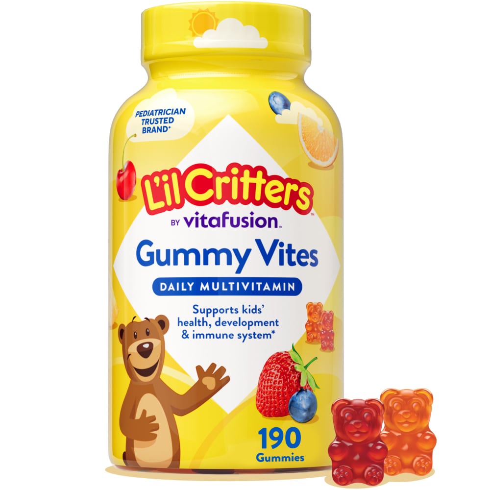 L’il Critters Gummy Vites Fruit Flavored Daily Gummy Multivitamin for Kids Plus Vitamin C D3