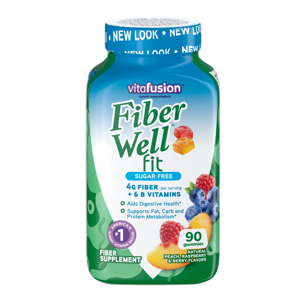 Vitafusion™ Fiber Well™ Sugar-Free Peach Raspberry & Berry Flavored Fit B-Vitamin Gummies