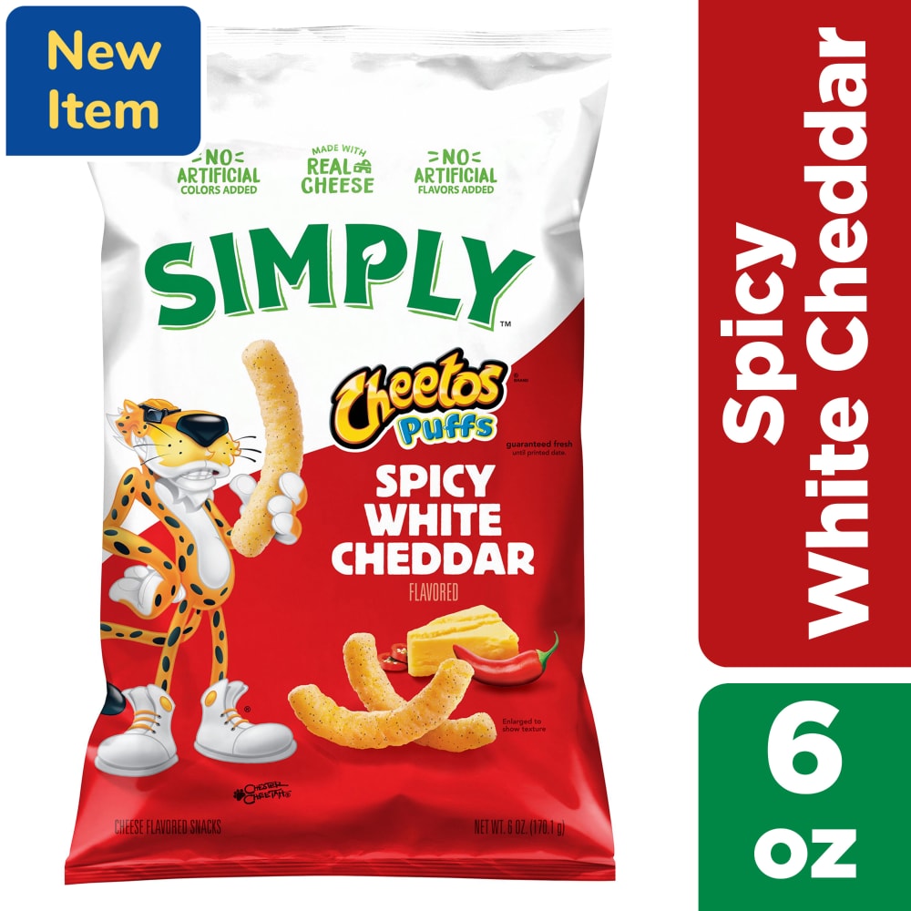 Simply Cheetos Spicy White Cheddar Cheese puffs Chips