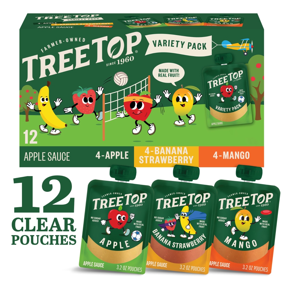 Tree Top® Apple/Banana Strawberry/Mango Apple Sauce Pouches Variety Pack