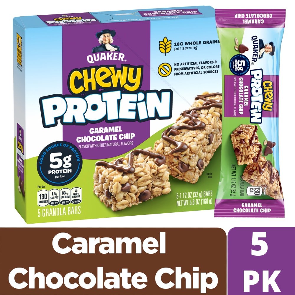Quaker Chewy Caramel Chocolate Chip Protein Granola Bars