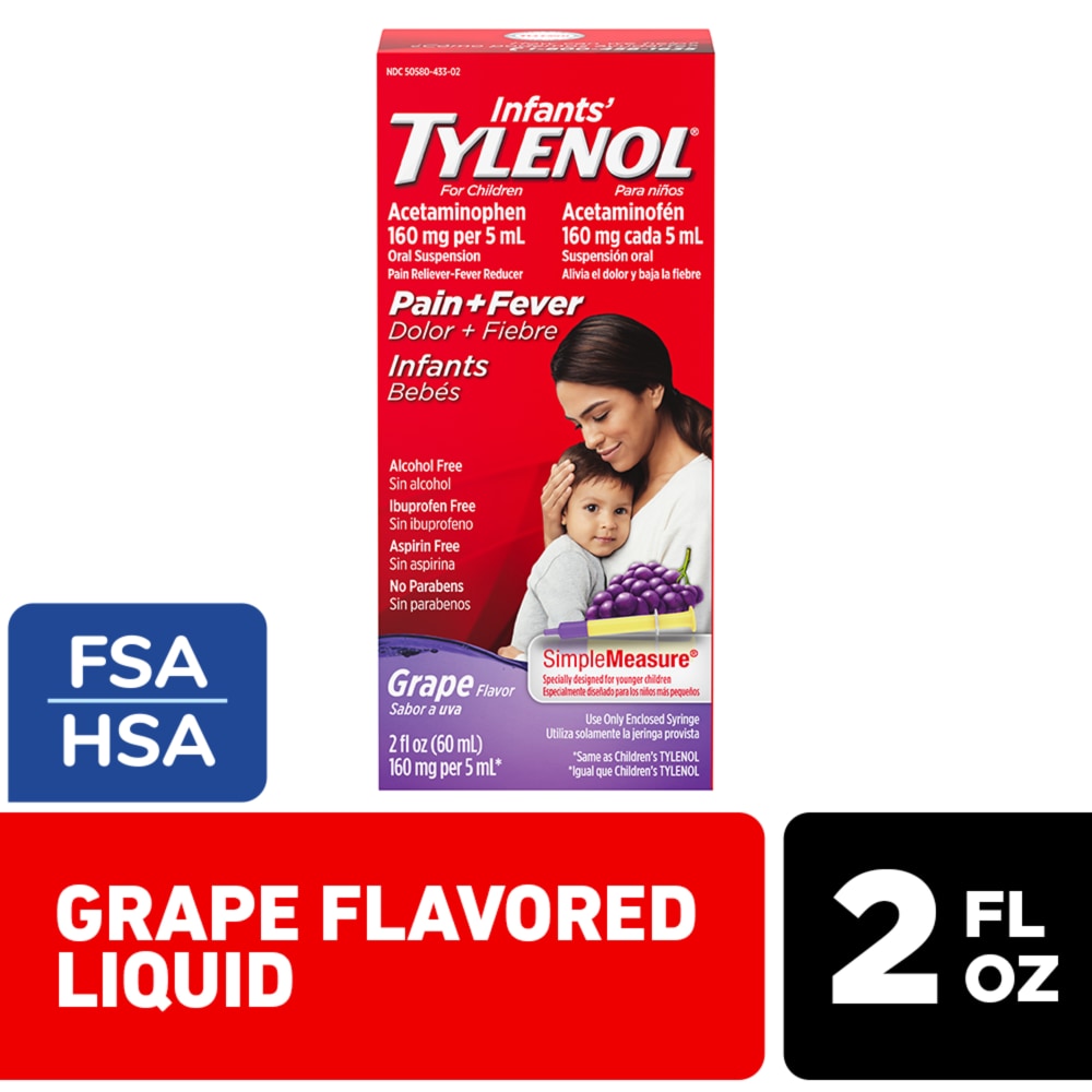 Infants’ Tylenol Acetaminophen Medicine Grape Flavor Liquid Oral Suspension