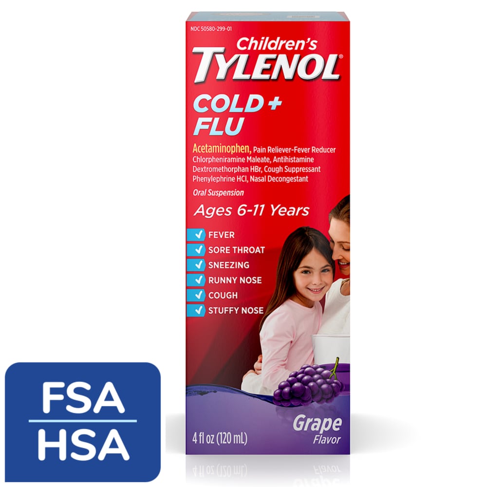 Children’s Tylenol Cold & Flu Liquid Oral Suspension Grape