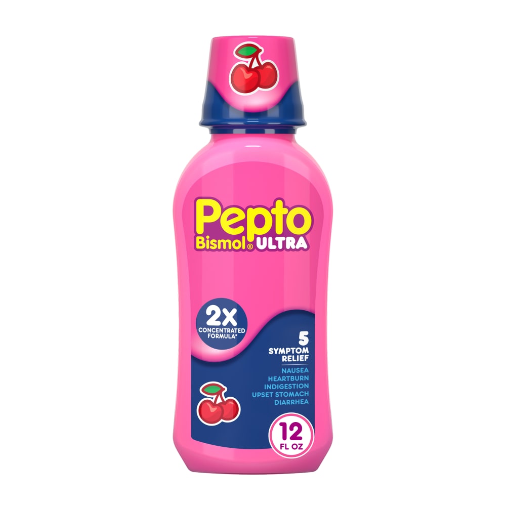 Pepto Bismol Liquid Ultra 5 Symptom Fast Relief, Cherry Flavor