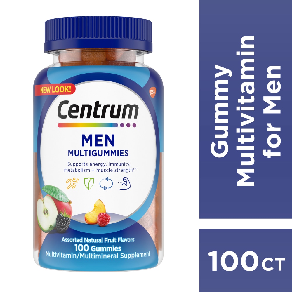 Centrum MultiGummies Gummy Multivitamin for Men, Multivitamin/Multimineral Supplement with Selenium