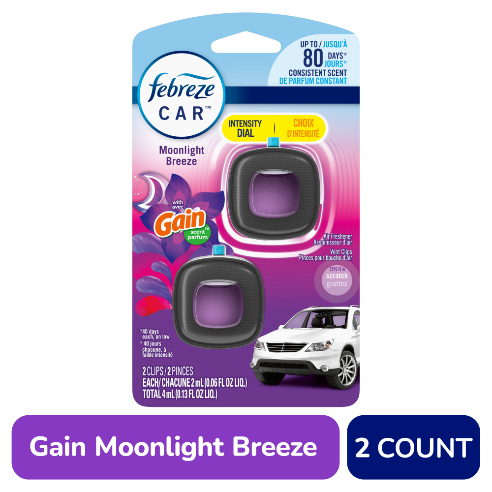 Febreze Car Air Freshener Vent Clip Gain Moonlight Breeze Scent Car Vent Clip