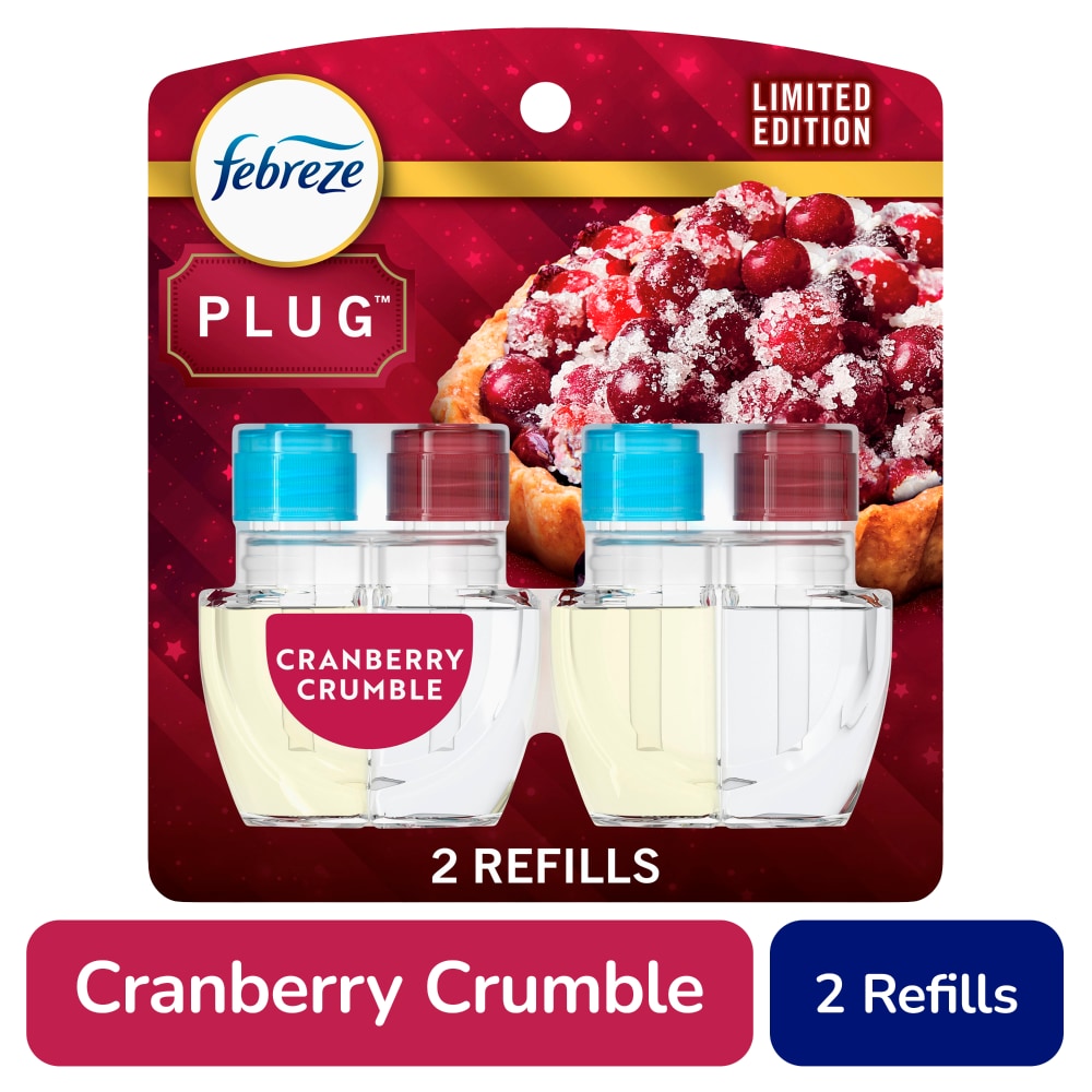 Febreze Odor-Fighting Fade Defy PLUG Air Freshener Cranberry Tart Oil Refill