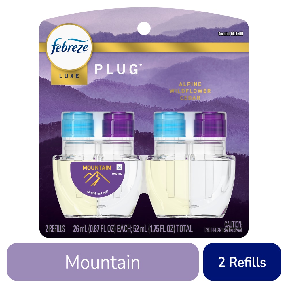 Febreze Fade Defy PLUG Air Freshener & Odor Fighter Mountain Oil Refill