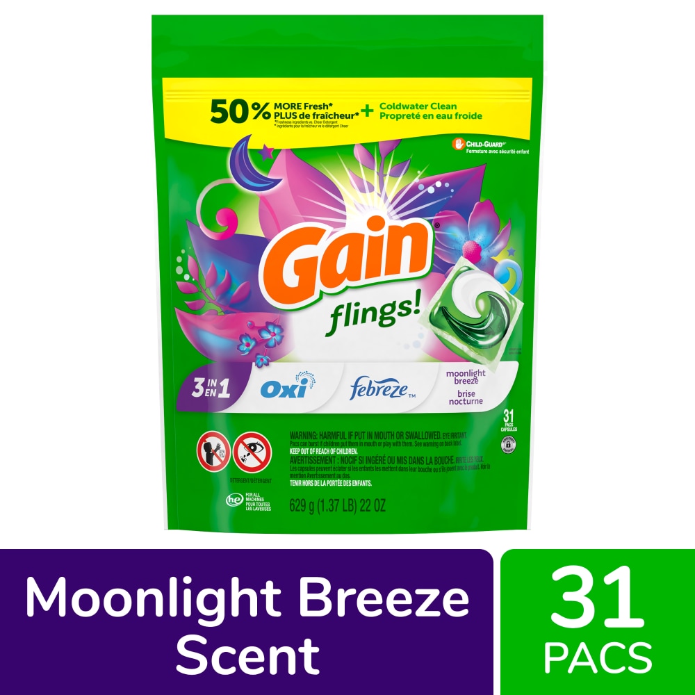 Gain Flings Moonlight Breeze Laundry Detergent Pods