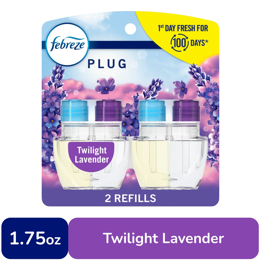 Febreze Plug In Air Freshener Odor-Fighting Scented Oil Refill Twilight Lavender Scent