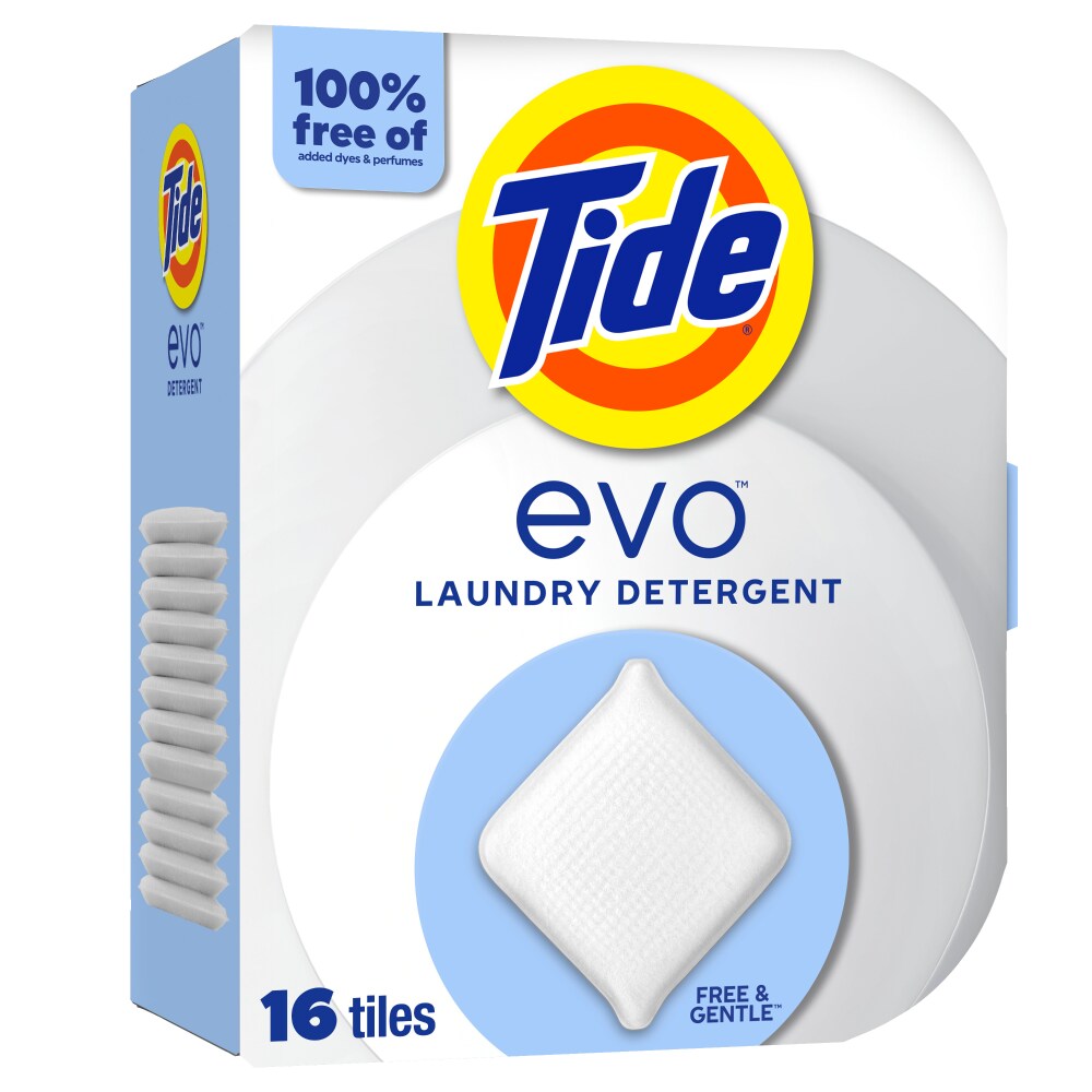 Tide evo Free & Gentle Tiles Fragrance-Free Hypoallergenic Laundry Detergent for Sensitive Skin