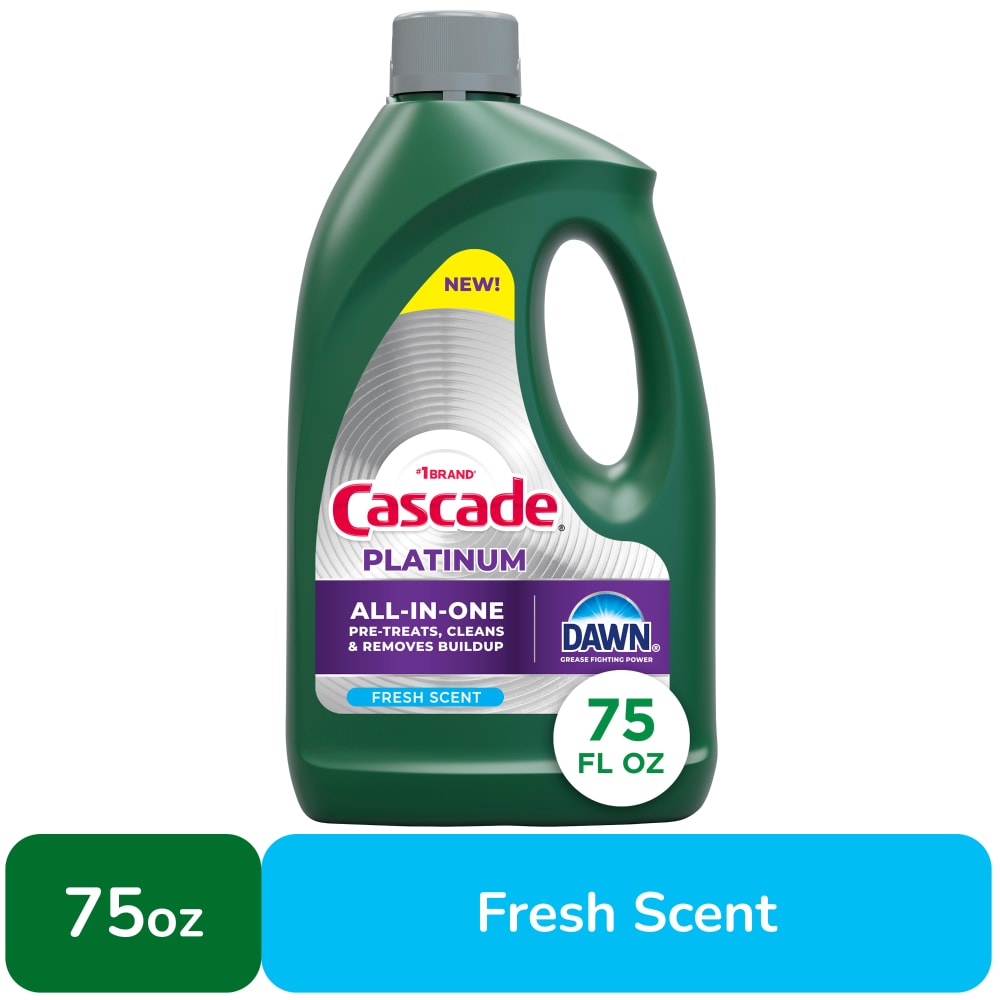 Cascade Platinum Dishwashing Liquid Gel Fresh