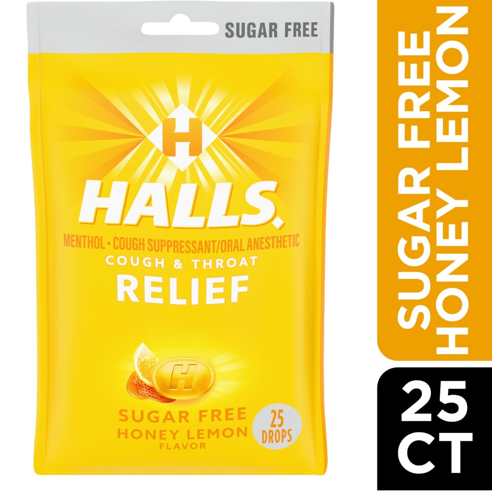 Halls Relief Honey Lemon Sugar Free Cough Drops