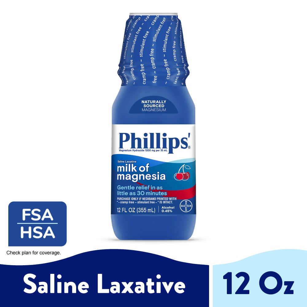 Phillips’® Milk of Magnesia Wild Cherry Flavor Saline Laxative