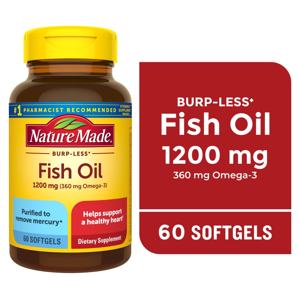 Nature Made® Burp Less Fish Oil Dietary Supplement 1200mg Softgels