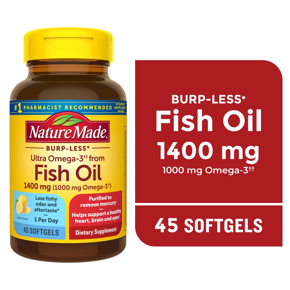 Nature Made® Burp-Less Ultra Omega-3 Fish Oil Softgels
