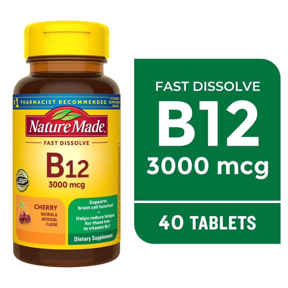 Nature Made® Fast Dissolve Vitamin B12 Cherry Flavor Tablets 3000mcg