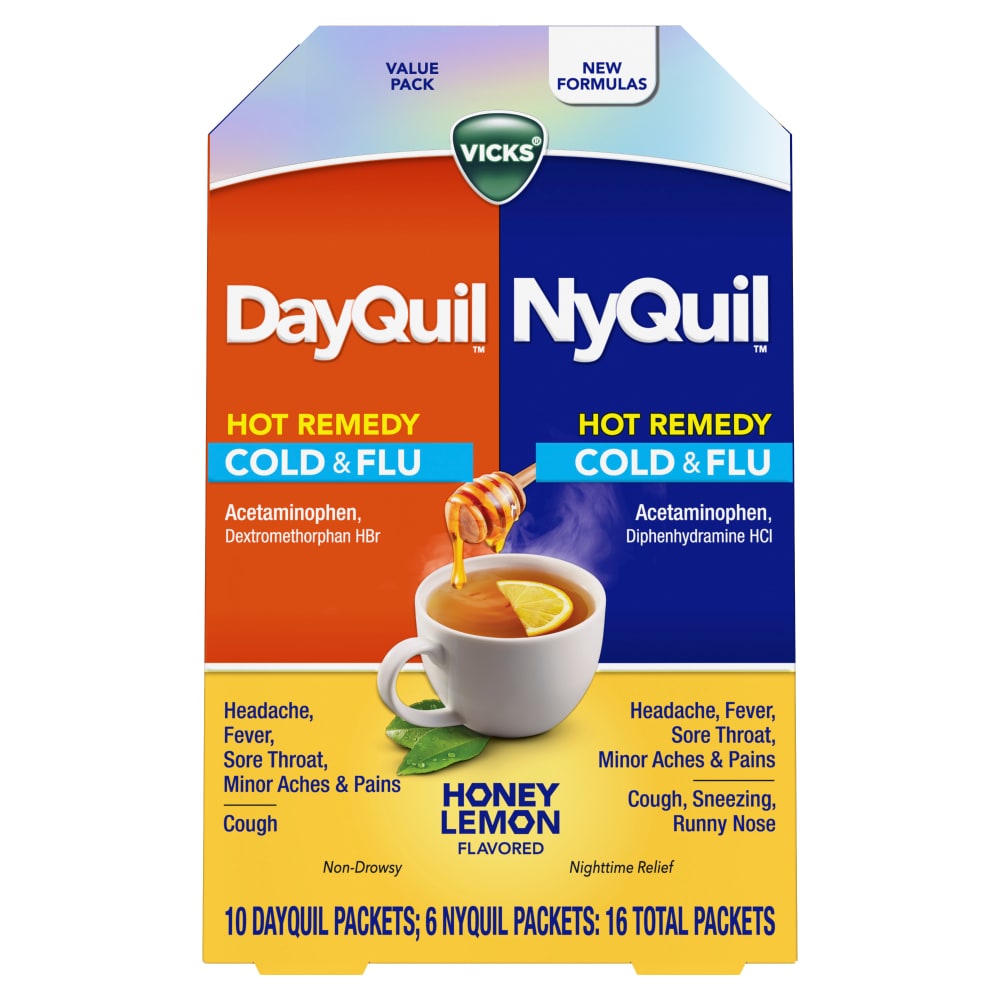 Vicks® DayQuil™ NyQuil™ Honey Lemon Flavored Multi-Symptom Response Packets