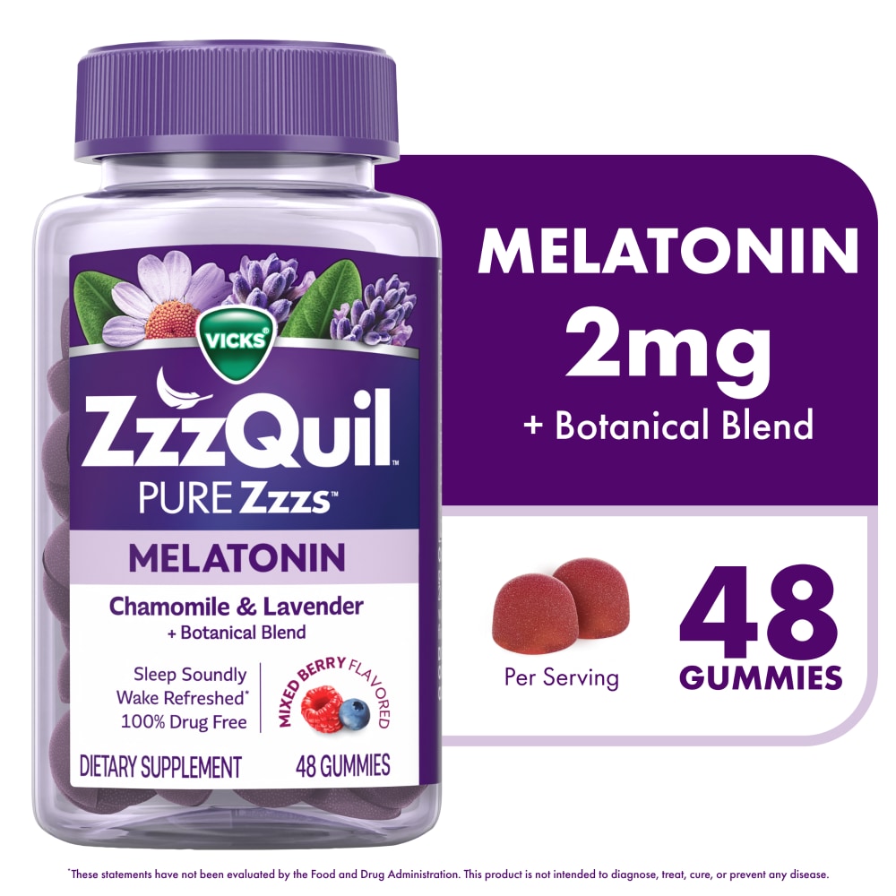 ZzzQuil PURE Zzzs Melatonin Mixed Berry Flavor Sleep Aid Gummy