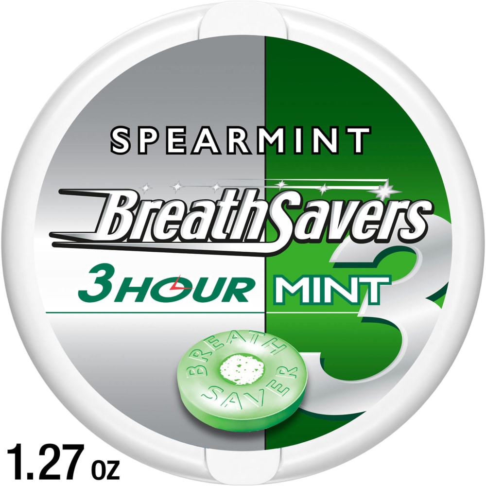 BREATH SAVERS Spearmint Flavored Sugar Free Breath Mints Tin