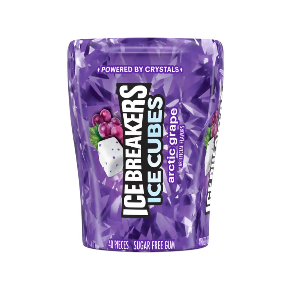 Ice Breakers Ice Cubes Arctic Grape Flavored Gum Bottle Pack