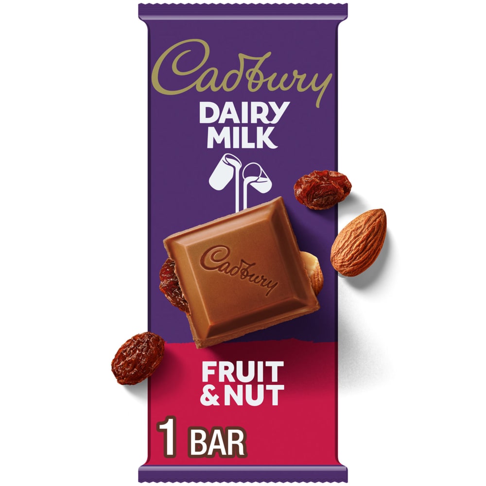 CADBURY DAIRY MILK Fruit & Nut Milk Chocolate Candy Bar