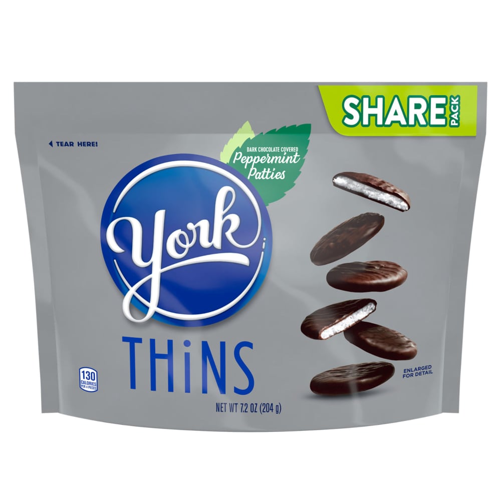YORK THiNS Dark Chocolate Peppermint Patties Candy Share Pack