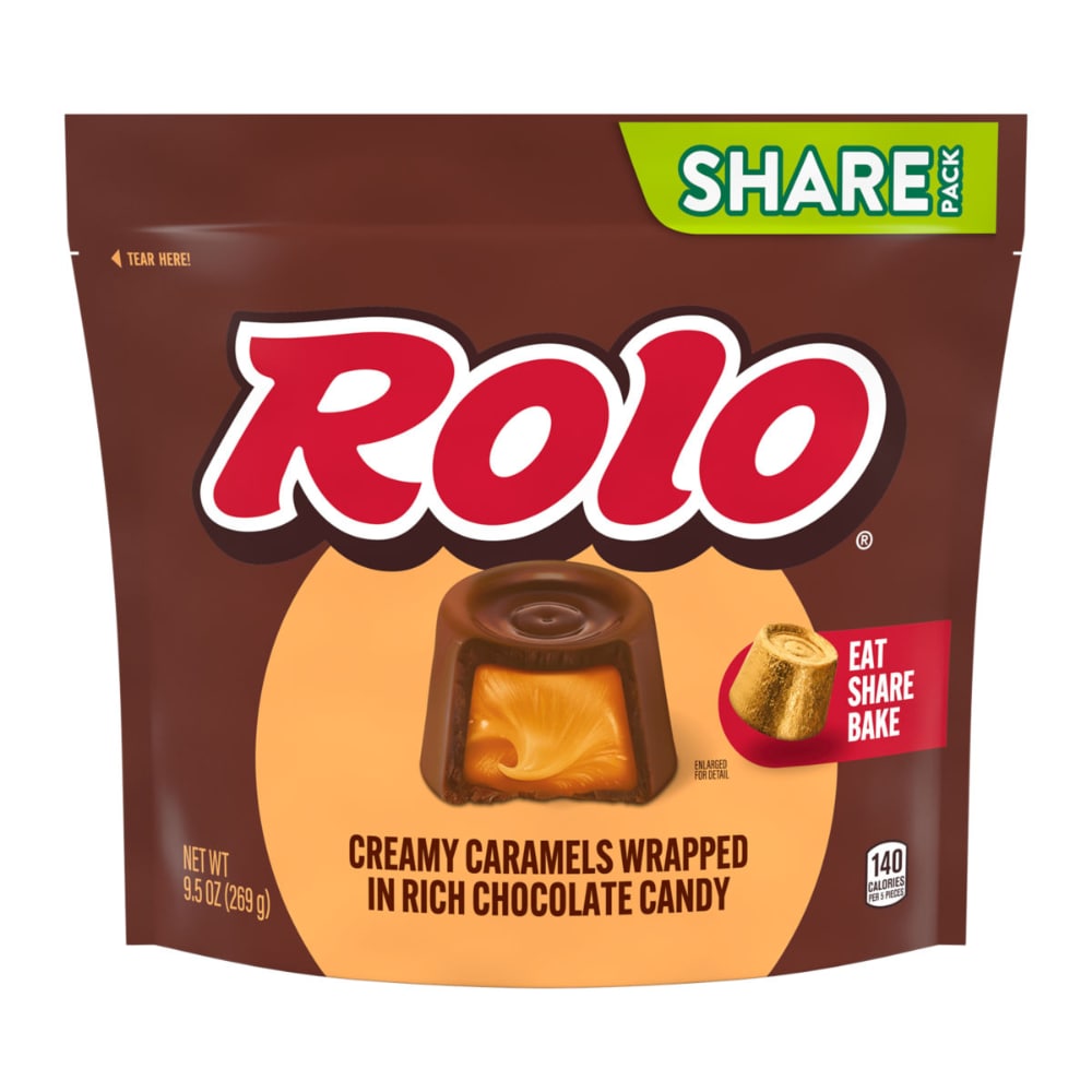 ROLO CREAMY CARAMELS WRAPPED IN RICH CHOCOLATE CANDY SHARE PACK STAND UP BAG (CPCD)