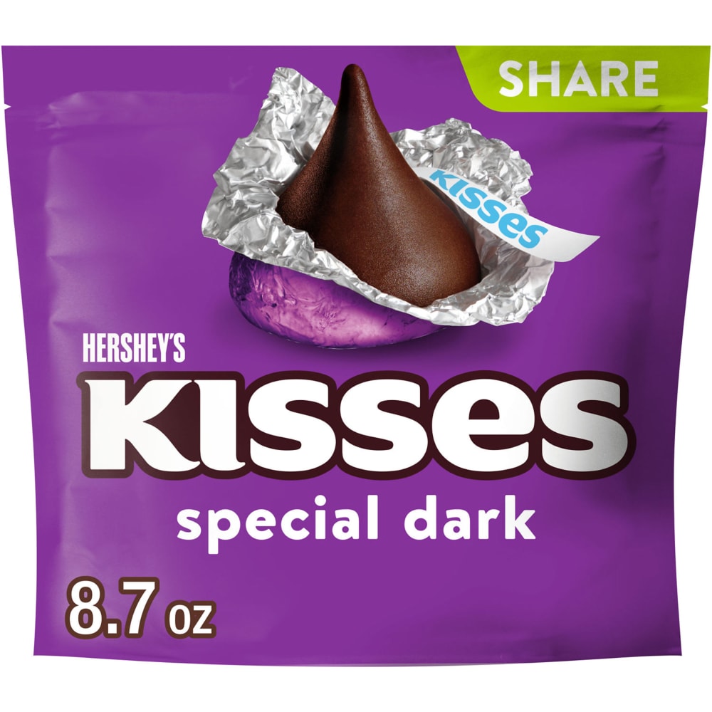 HERSHEY’S KISSES SPECIAL DARK Mildly Sweet Chocolate Candy Share Pack