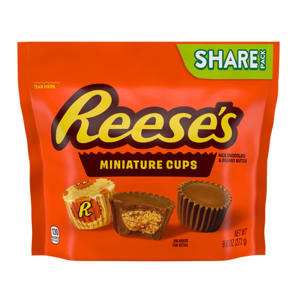 REESES MILK CHOCOLATE & PEANUT BUTTER MINIATURE CUPS SHARE PACK STAND UP BAG (CPCD)